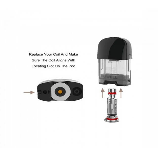 Pod preto e transparente com base prateada e slot circular para alinhamento de coil no top para coil caliburn g g2
