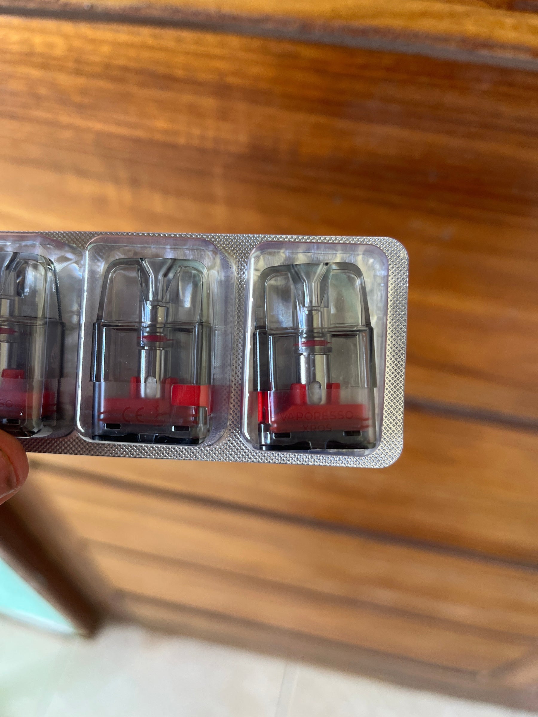 Cartuchos vape red e clear coil vaporesso xros series 0.7 mesh pod em embalagem blister prata