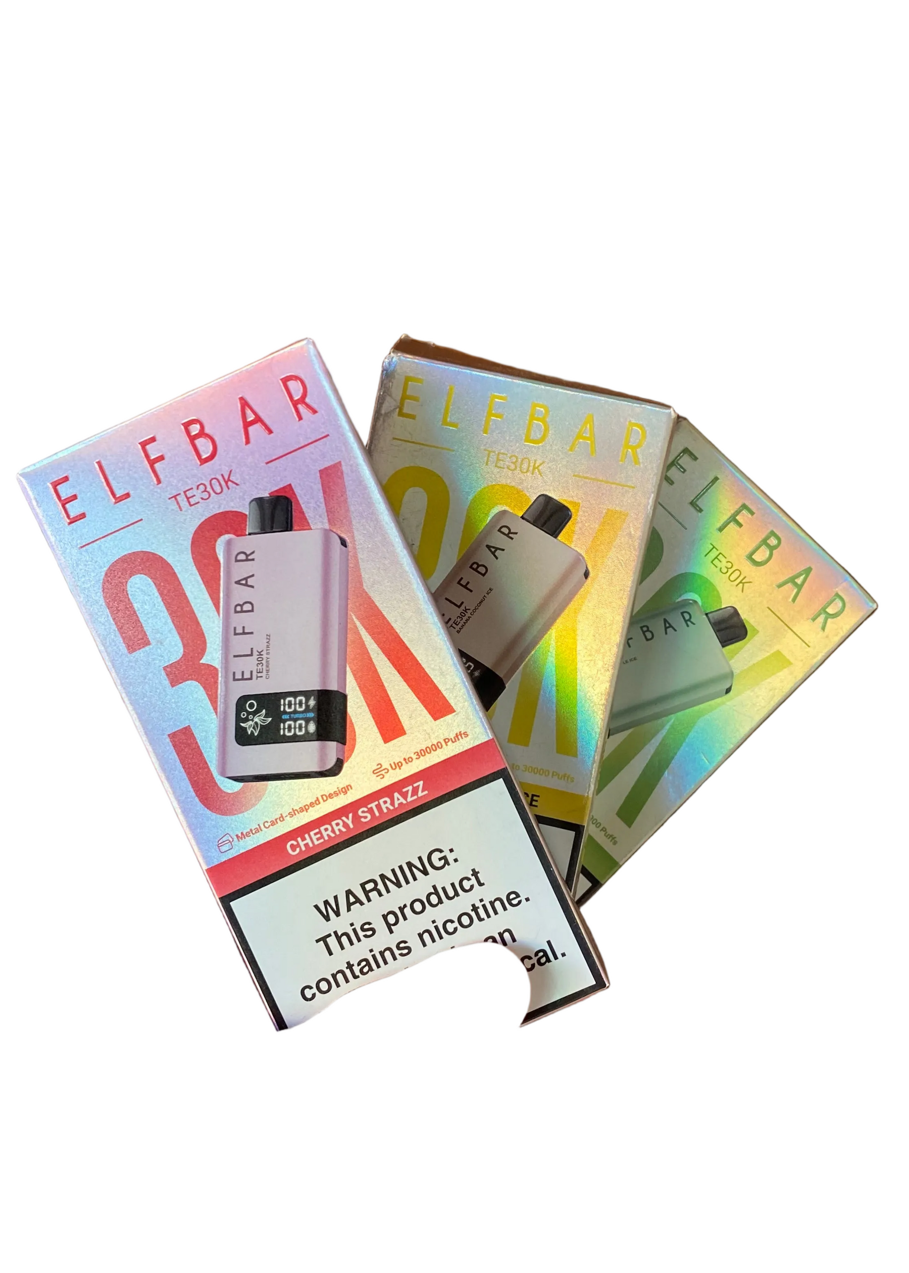 Elf bar 30k vape pen branco fosco com detalhes pretos e visor digital para vape portátil elegante