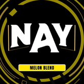 Essencia nay sabor melon blend e-liquid em design circular preto e dourado para vape aromático