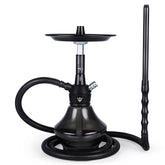 Narguilé triton bishop preto fosco com design moderno e detalhes prateados no cabo em acabamento elegante