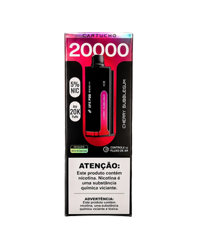 Cartucho vape pod refil life eco iii 20 000 puffs vermelho e preto sabor chiclete de cereja pronto para uso