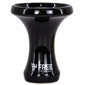 Base de hookah rosh free hookah preto em cerâmica preta brilhante com acabamento free hookah