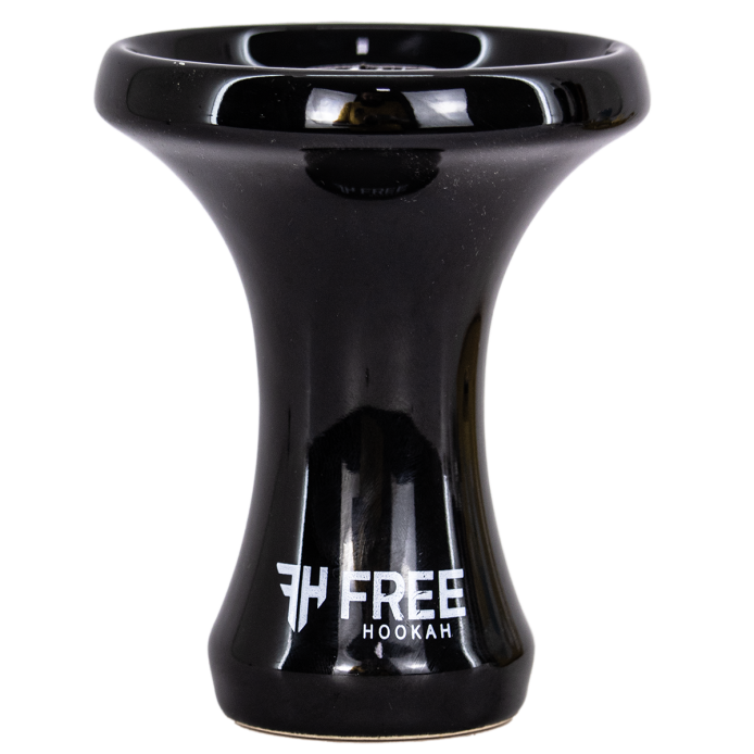 Base de hookah rosh free hookah preto em cerâmica preta brilhante com acabamento free hookah