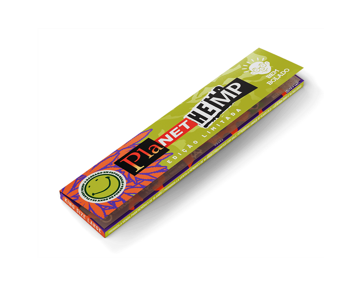 Seda De Papel King Size Large Brown Planet Hemp 35un Bem Bolado