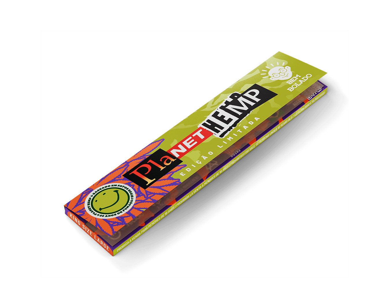 Seda De Papel King Size Large Brown Planet Hemp 35un Bem Bolado